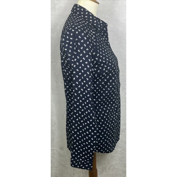 Tommy Hilfiger Button Down Shirt Classic Fit Blue White Flowers Size Small NEW - Picture 8 of 11